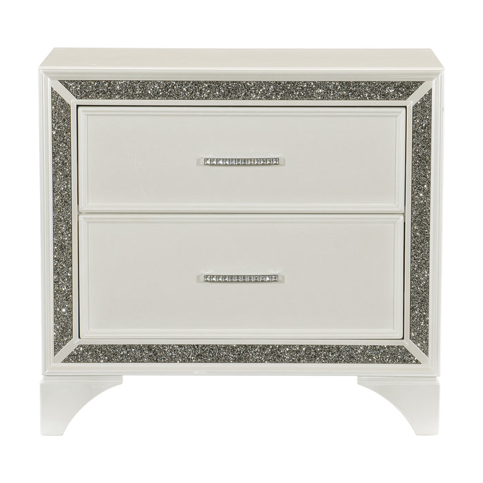 Salon Nightstand in Gold/Silver/Champagne/White - 1572W-4 - FAMSA Furniture (TX)