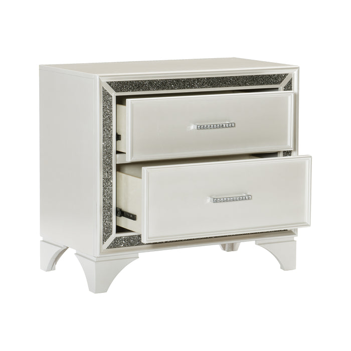 Salon Nightstand in Gold/Silver/Champagne/White - 1572W-4 - FAMSA Furniture (TX)