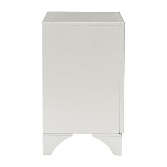 Salon Nightstand in Gold/Silver/Champagne/White - 1572W-4 - FAMSA Furniture (TX)