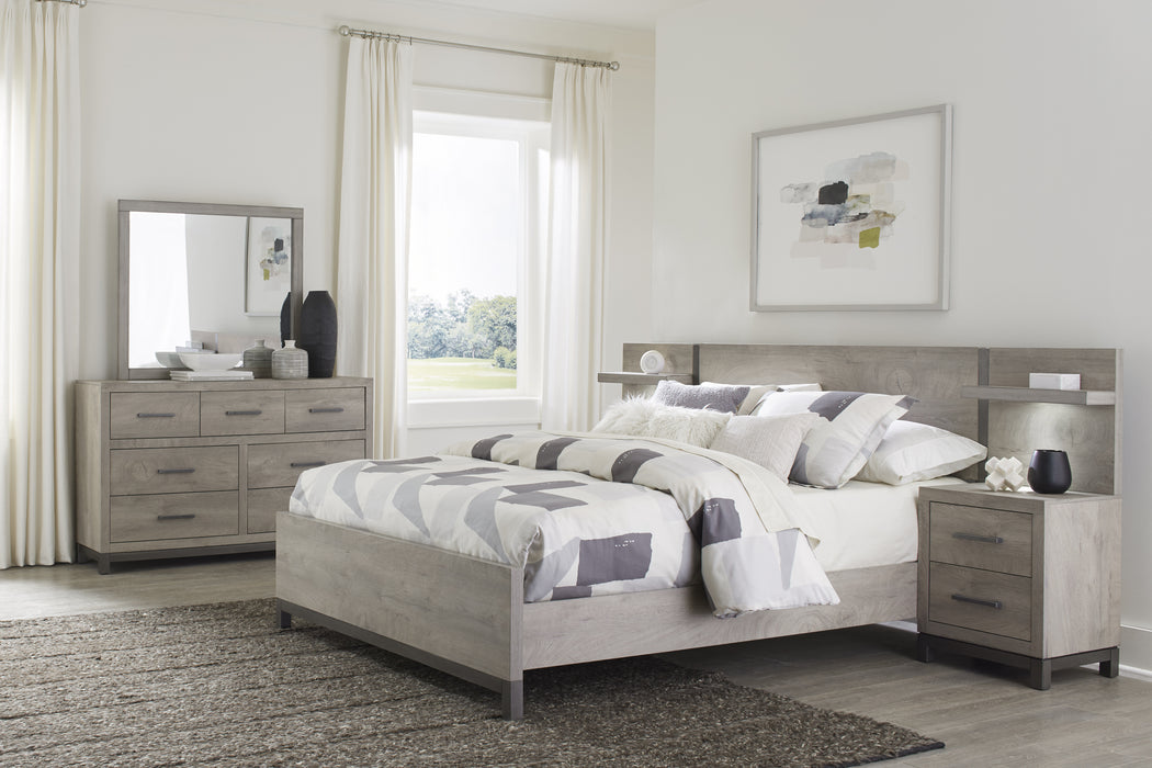 Zephyr 5pc Set Full Wall Bed (FB+2NS+2NS-P) in Gray - 1577F-1WB - FAMSA Furniture (TX)