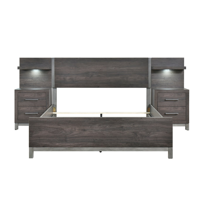 Zephyr 5pc Set Queen Wall Bed (QB+2NS+2NS-P) in Gray - 1577DG-1WB - FAMSA Furniture (TX)