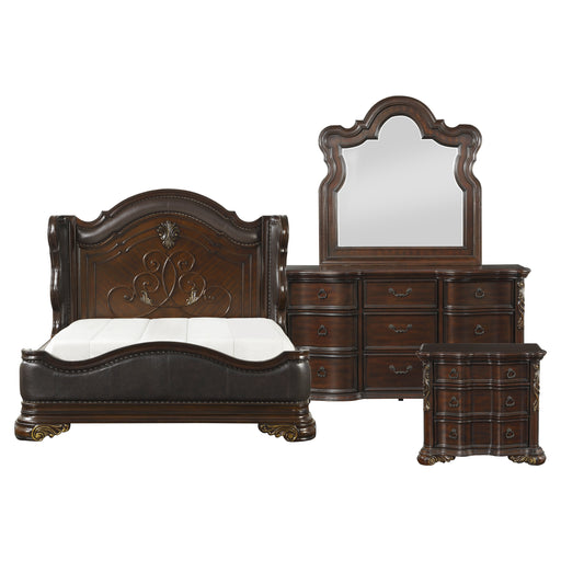 Royal Highlands 4pc Set (QB+NS+DR+MR) in Cherry - 1603-1*4 - FAMSA Furniture (TX)