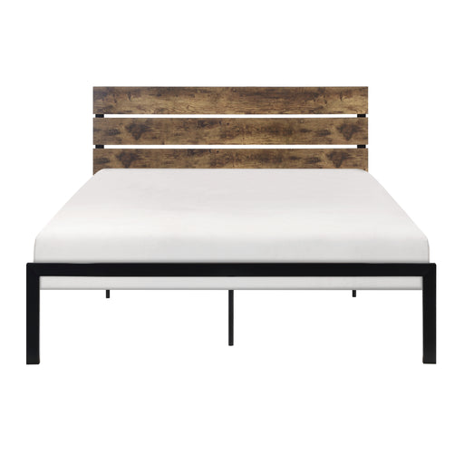 Marshall Queen Platform Bed in Black/Brown - 1611-1 - FAMSA Furniture (TX)