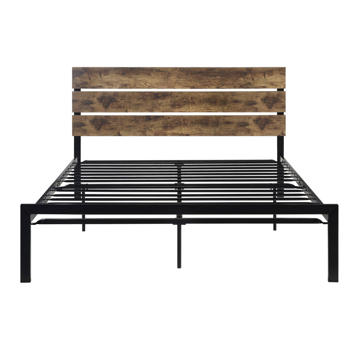 Marshall Full Platform Bed in Black/Brown - 1611F-1 - FAMSA Furniture (TX)