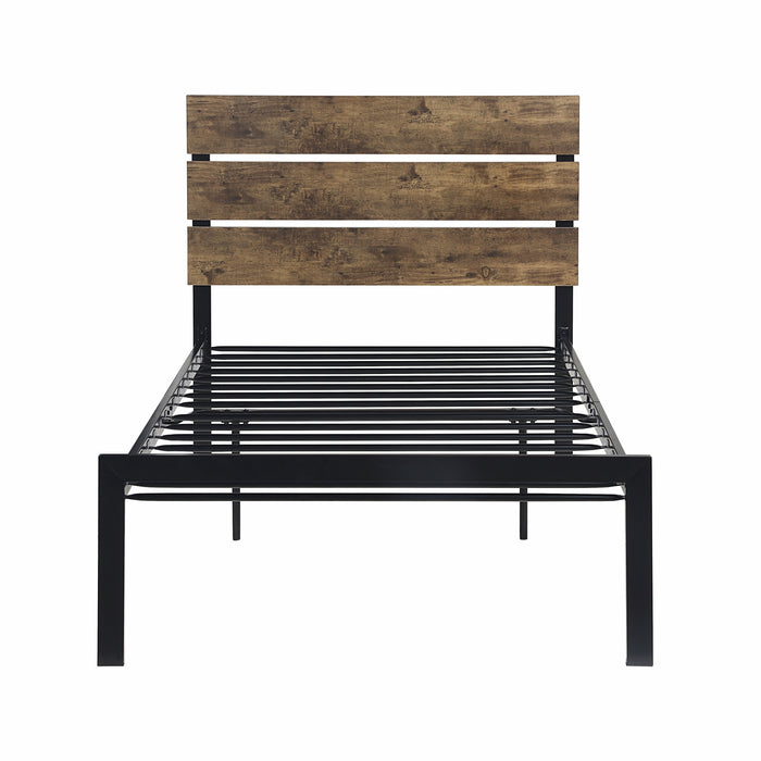 Marshall Twin Platform Bed in Black/Brown - 1611T-1 - FAMSA Furniture (TX)