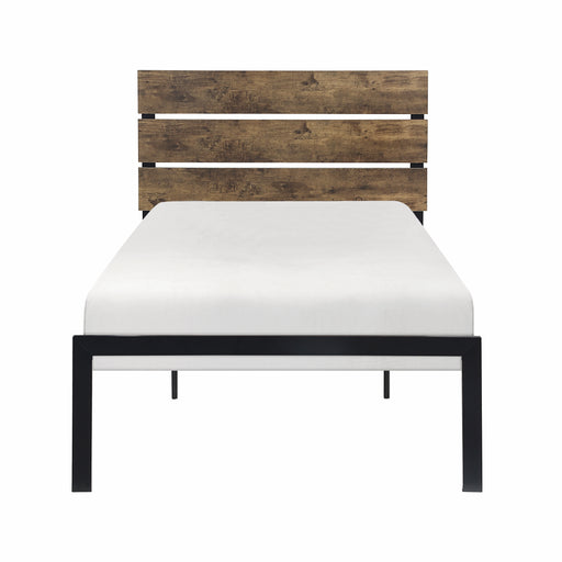 Marshall Twin Platform Bed in Black/Brown - 1611T-1 - FAMSA Furniture (TX)