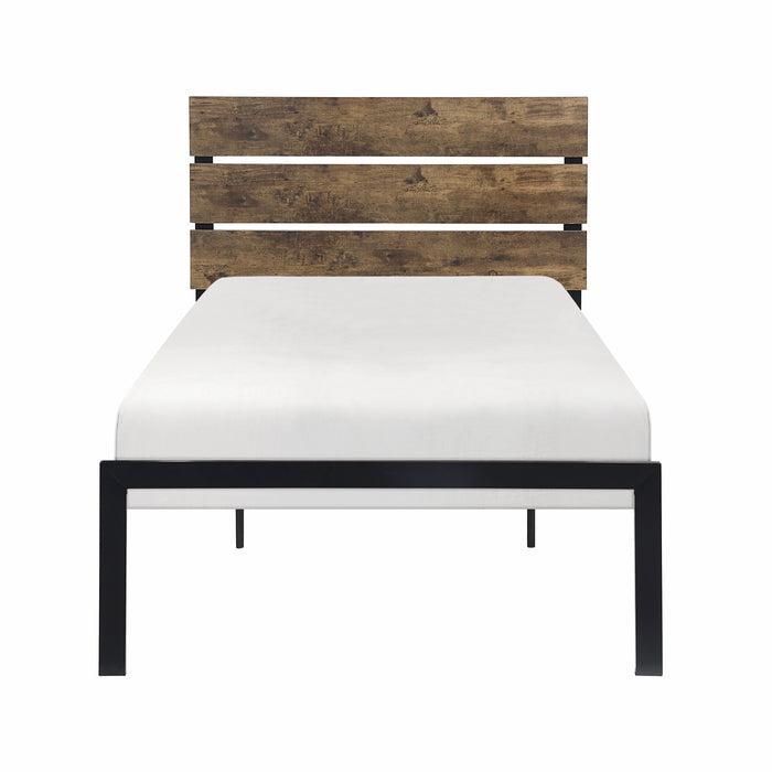 Marshall Twin Platform Bed in Black/Brown - 1611T-1 - FAMSA Furniture (TX)