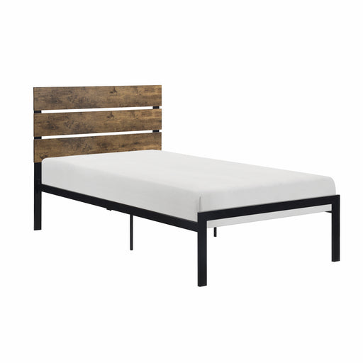 Marshall Twin Platform Bed in Black/Brown - 1611T-1 - FAMSA Furniture (TX)