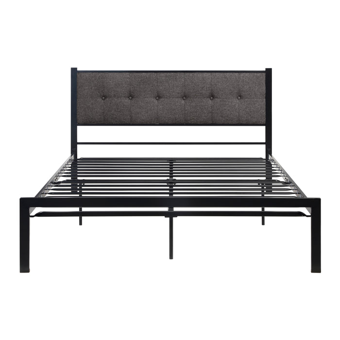 Samuel QUEEN PLATFORM BED in Black/Gray - 1612-1 - FAMSA Furniture (TX)