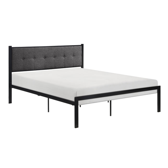 Samuel Full Platform Bed in Black/Gray - 1612F-1 - FAMSA Furniture (TX)