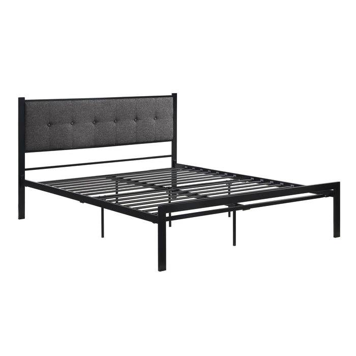 Samuel Full Platform Bed in Black/Gray - 1612F-1 - FAMSA Furniture (TX)
