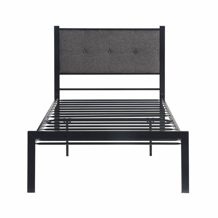 Samuel Twin Platform Bed in Black/Gray - 1612T-1 - FAMSA Furniture (TX)