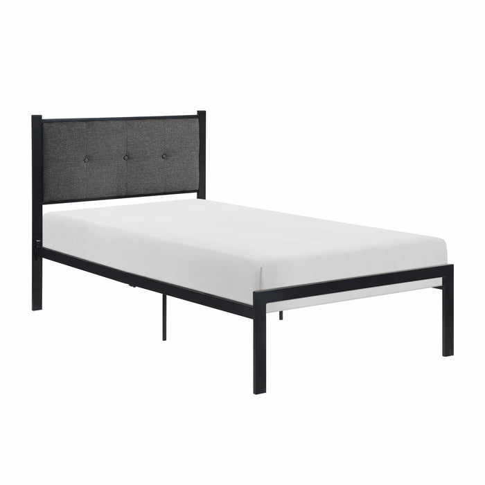 Samuel Twin Platform Bed in Black/Gray - 1612T-1 - FAMSA Furniture (TX)