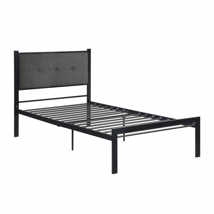 Samuel Twin Platform Bed in Black/Gray - 1612T-1 - FAMSA Furniture (TX)