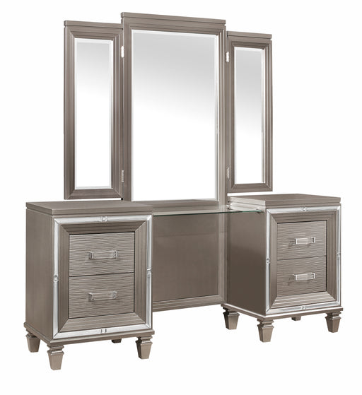 Tamsin (3)Vanity Dresser with Mirror in Transparent/Gold/Silver/Champagne/Gray - 1616-15* - FAMSA Furniture (TX)