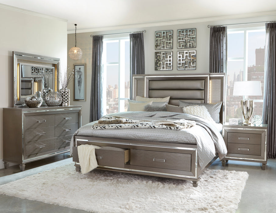 Tamsin Nightstand in Gray/Gold/Silver/Champagne/Transparent - 1616-4 - FAMSA Furniture (TX)