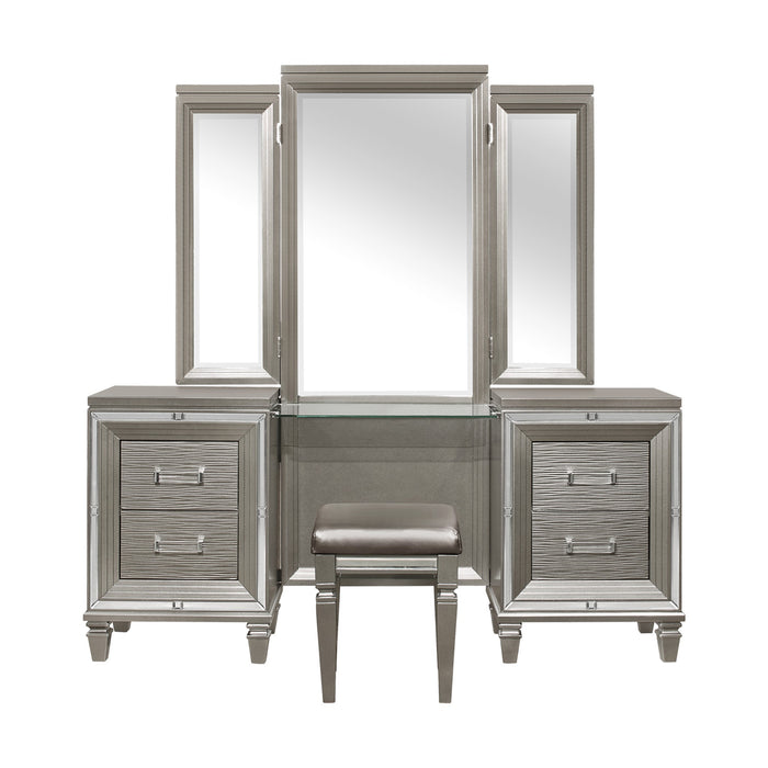 Tamsin (3)Vanity Dresser with Mirror in Transparent/Gold/Silver/Champagne/Gray - 1616-15* - FAMSA Furniture (TX)