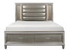 Tamsin Queen Platform Bed with Footboard Storage, LED Lighting in Gray/Gold/Silver/Champagne/Transparent - 1616-1 - FAMSA Furniture (TX)