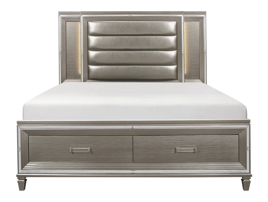 Tamsin 4pc Set (QB+NS+DR+MR) in Gray/Transparent/Gold/Silver/Champagne - 1616-1*4 - FAMSA Furniture (TX)