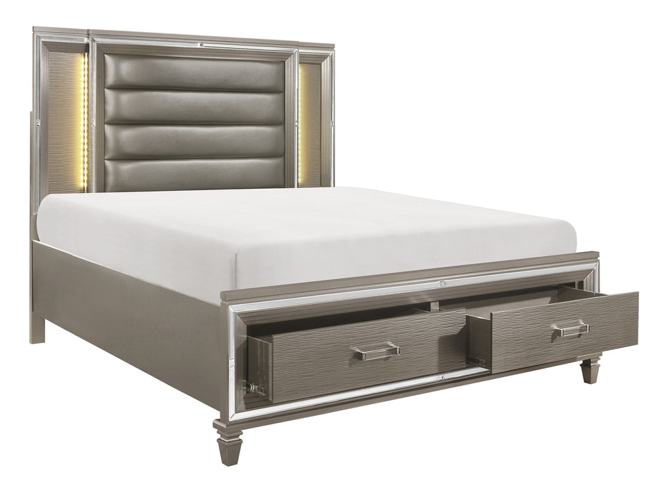 Tamsin 4pc Set (QB+NS+DR+MR) in Gray/Transparent/Gold/Silver/Champagne - 1616-1*4 - FAMSA Furniture (TX)