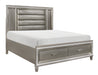 Tamsin Queen Platform Bed with Footboard Storage, LED Lighting in Gray/Gold/Silver/Champagne/Transparent - 1616-1 - FAMSA Furniture (TX)