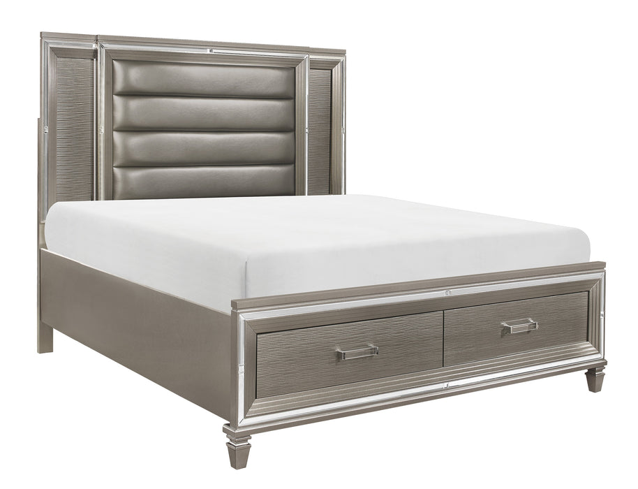 Tamsin 4pc Set (QB+NS+DR+MR) in Gray/Transparent/Gold/Silver/Champagne - 1616-1*4 - FAMSA Furniture (TX)