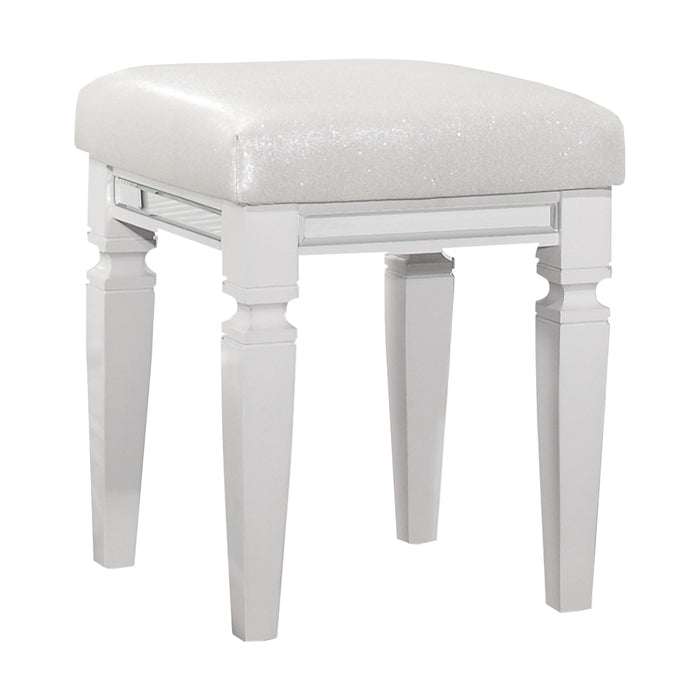 Tamsin Vanity Stool in Transparent/White - 1616W-14 - FAMSA Furniture (TX)