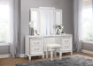 Tamsin Vanity Stool in Transparent/White - 1616W-14 - FAMSA Furniture (TX)