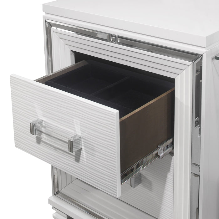 Tamsin (3) Vanity Dresser with Mirror in White/Transparent - 1616W-15* - FAMSA Furniture (TX)