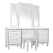 Tamsin (3) Vanity Dresser with Mirror in White/Transparent - 1616W-15* - FAMSA Furniture (TX)