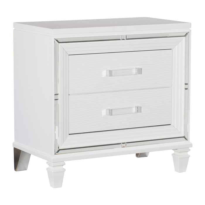 Tamsin Nightstand in White/Transparent - 1616W-4 - FAMSA Furniture (TX)