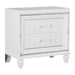 Tamsin Nightstand in White/Transparent - 1616W-4 - FAMSA Furniture (TX)
