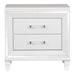 Tamsin Nightstand in White/Transparent - 1616W-4 - FAMSA Furniture (TX)