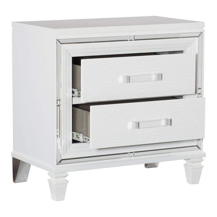 Tamsin Nightstand in White/Transparent - 1616W-4 - FAMSA Furniture (TX)