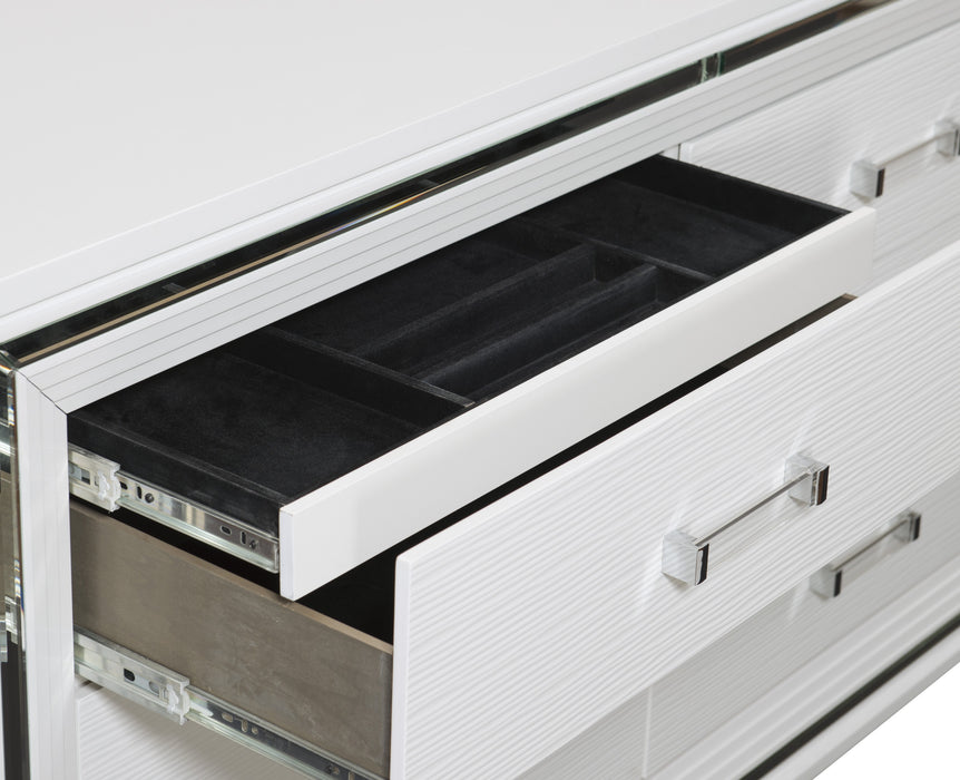 Tamsin Dresser in White/Transparent - 1616W-5 - FAMSA Furniture (TX)
