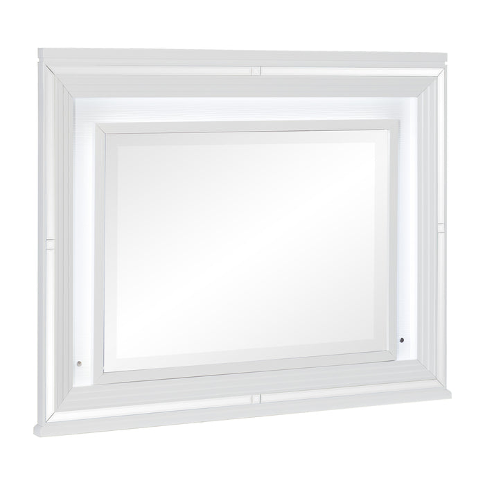 Tamsin Mirror in White/Transparent - 1616W-6 - FAMSA Furniture (TX)