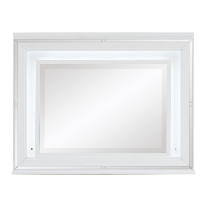 Tamsin Mirror in White/Transparent - 1616W-6 - FAMSA Furniture (TX)