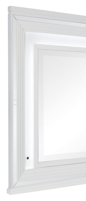 Tamsin Mirror in White/Transparent - 1616W-6 - FAMSA Furniture (TX)