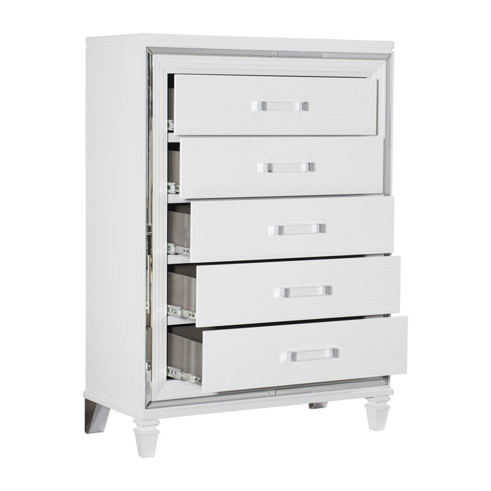 Tamsin Chest in White/Transparent - 1616W-9 - FAMSA Furniture (TX)