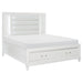 Tamsin Eastern King Platform Bed with LED Lighting and Footboard Storage in Transparent/White - 1616WK-1EK - FAMSA Furniture (TX)