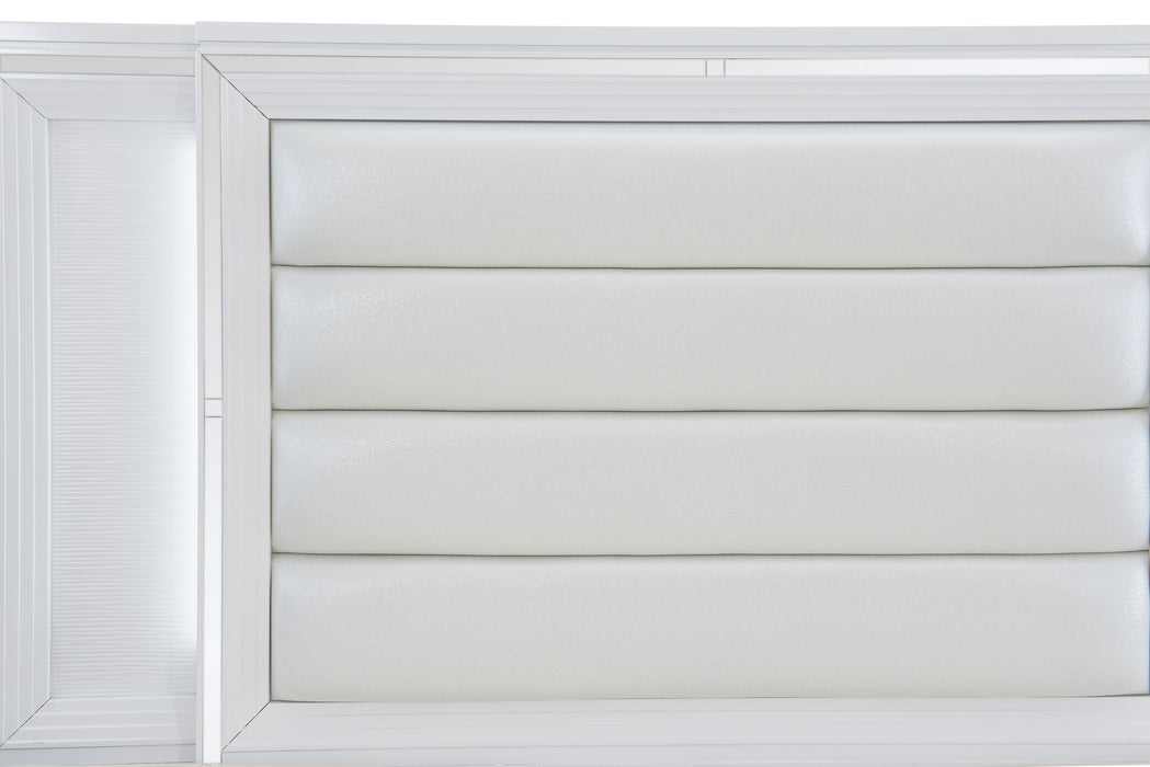 Tamsin 4pc Set (QB+NS+DR+MR) in Transparent/White - 1616W-1*4 - FAMSA Furniture (TX)