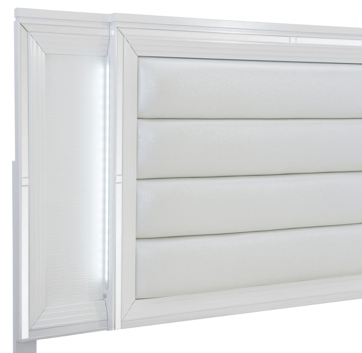 Tamsin 4pc Set (QB+NS+DR+MR) in Transparent/White - 1616W-1*4 - FAMSA Furniture (TX)