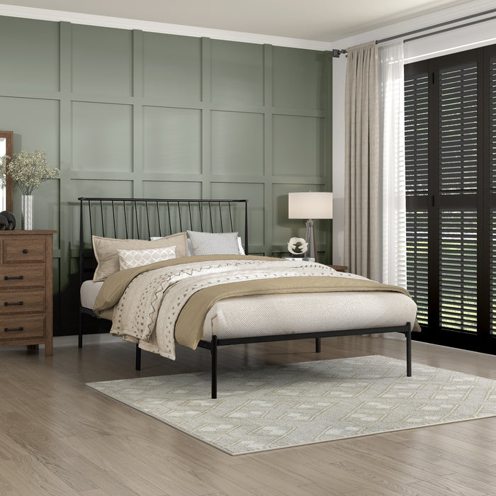 Augusta Queen Platform Bed in Black - 1630-1 - FAMSA Furniture (TX)