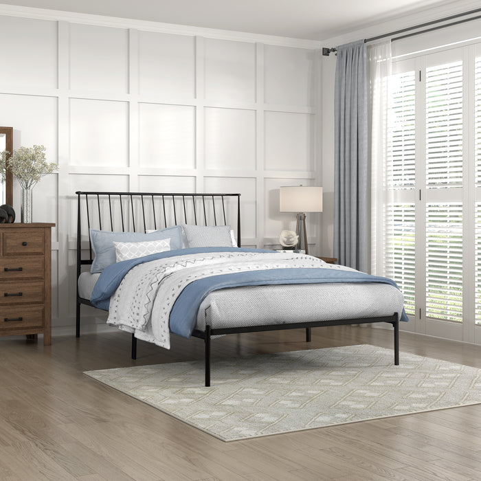 Augusta Queen Platform Bed in Black - 1630-1 - FAMSA Furniture (TX)