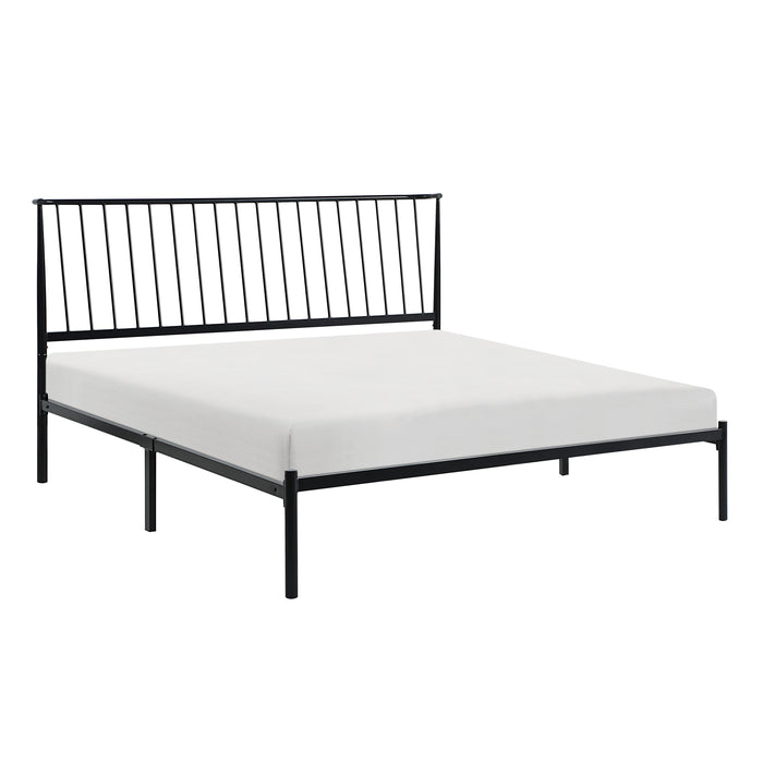 Augusta Eastern King Platform Bed in Black - 1630K-1EK - FAMSA Furniture (TX)