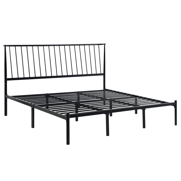 Augusta Eastern King Platform Bed in Black - 1630K-1EK - FAMSA Furniture (TX)