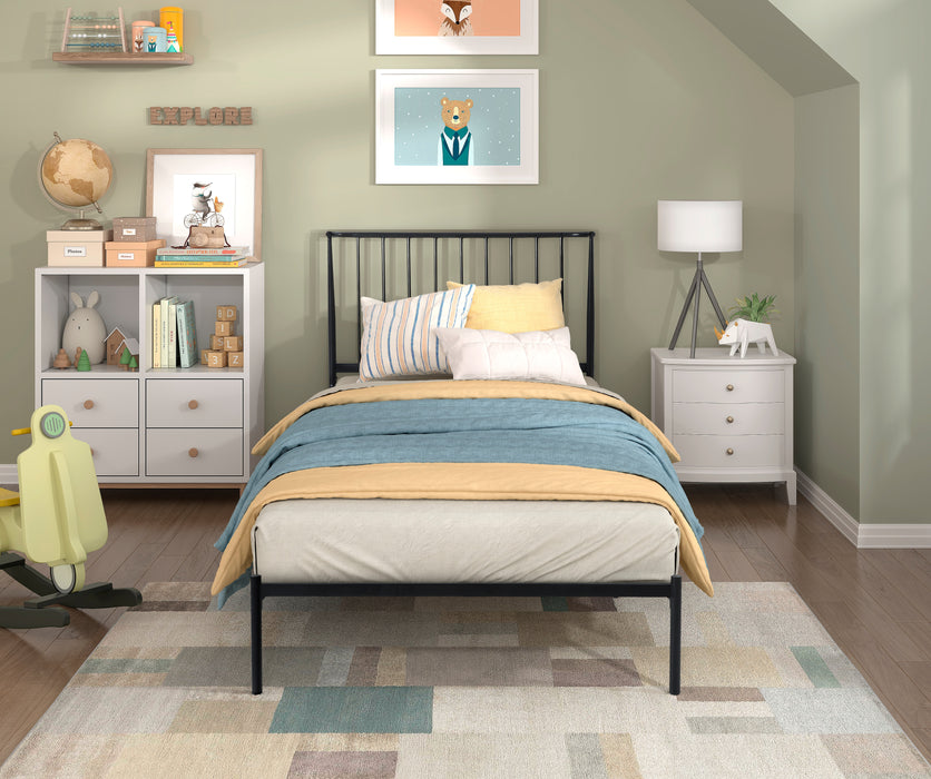 Augusta Twin Platform Bed in Black - 1630T-1 - FAMSA Furniture (TX)