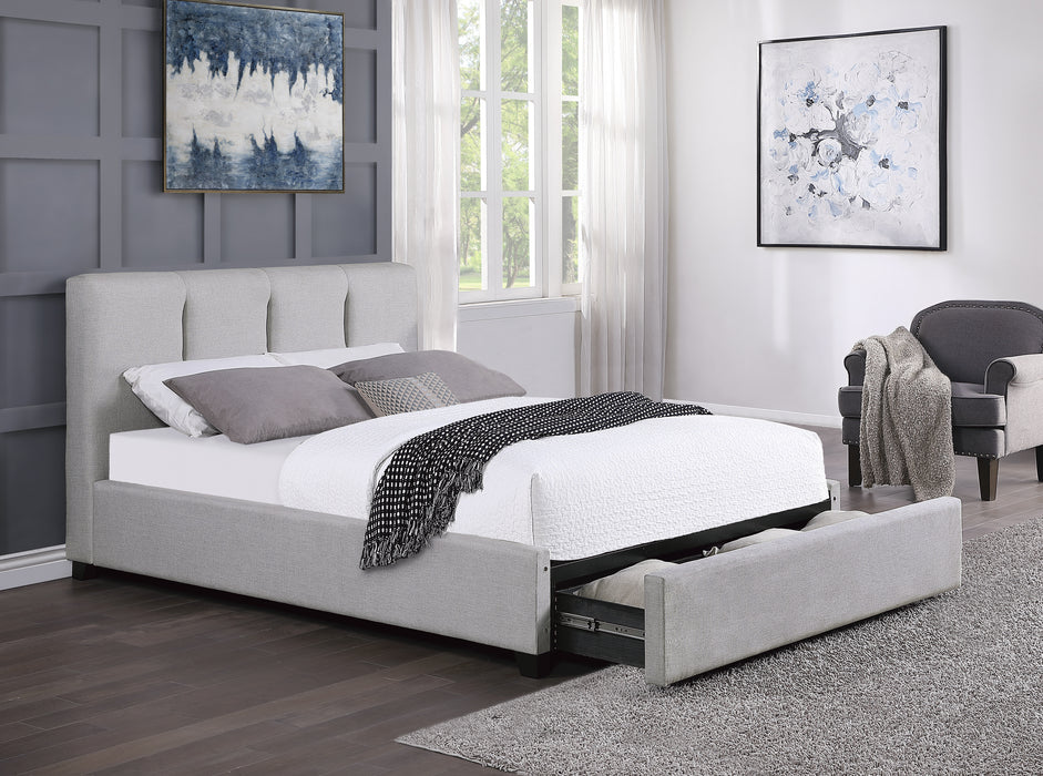 Aitana Eastern King Platform Bed with Storage Drawer in Gray - 1632K-1EKDW - FAMSA Furniture (TX)