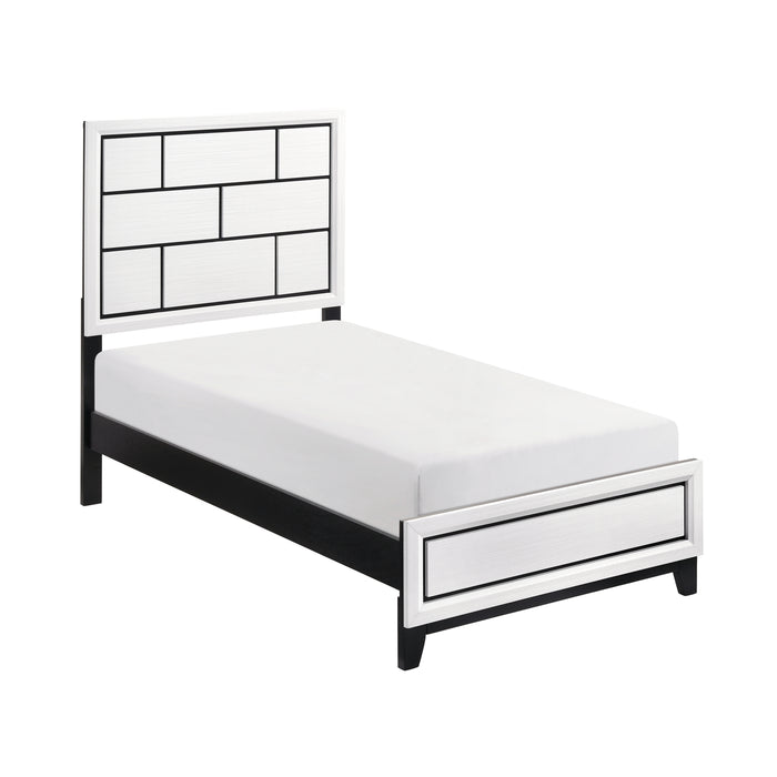 Davi Twin Bed in Black/White - 1645WHT-1 - FAMSA Furniture (TX)
