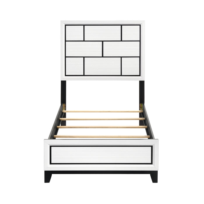 Davi Twin Bed in Black/White - 1645WHT-1 - FAMSA Furniture (TX)